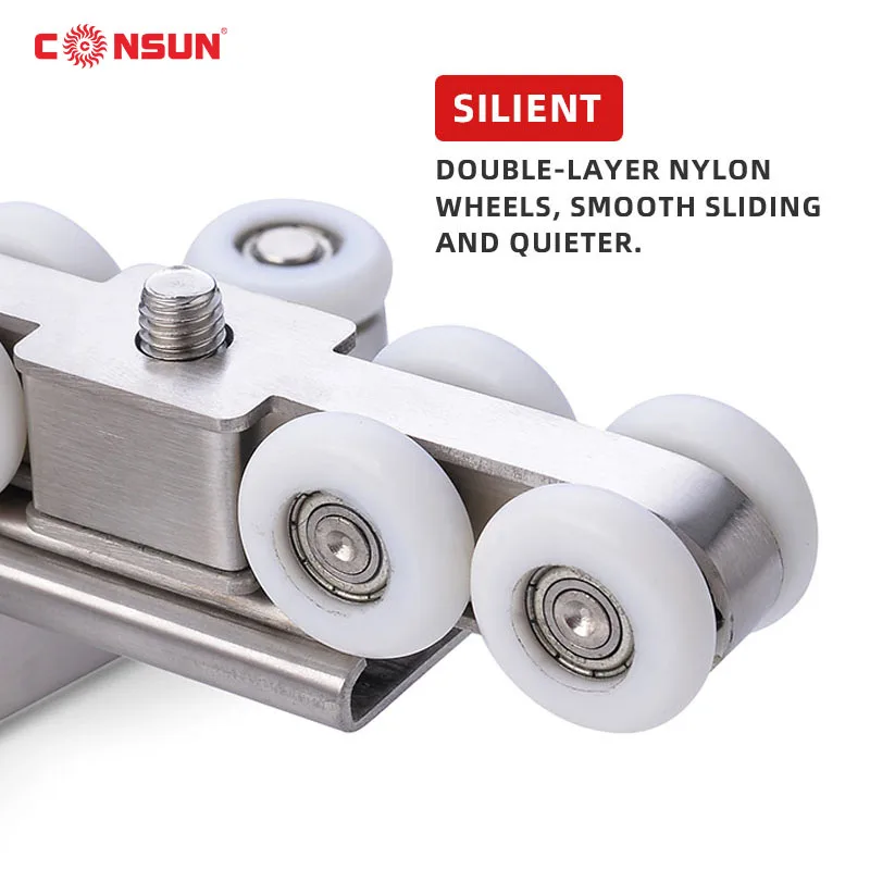 Stainless Steel Hanging Wardrobe Door Sliding Wooden Shower Glass Door Wheel Roller SR666-W