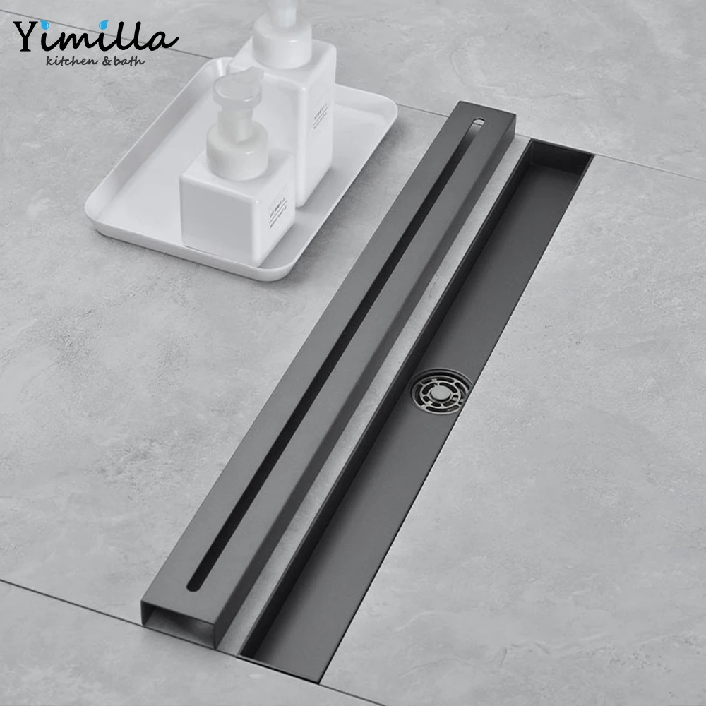 Hot Sale 304 Stainless Steel Shower Floor Drain Anti-odor Conceal Long Square Channel Bathroom Drainer with Strainer