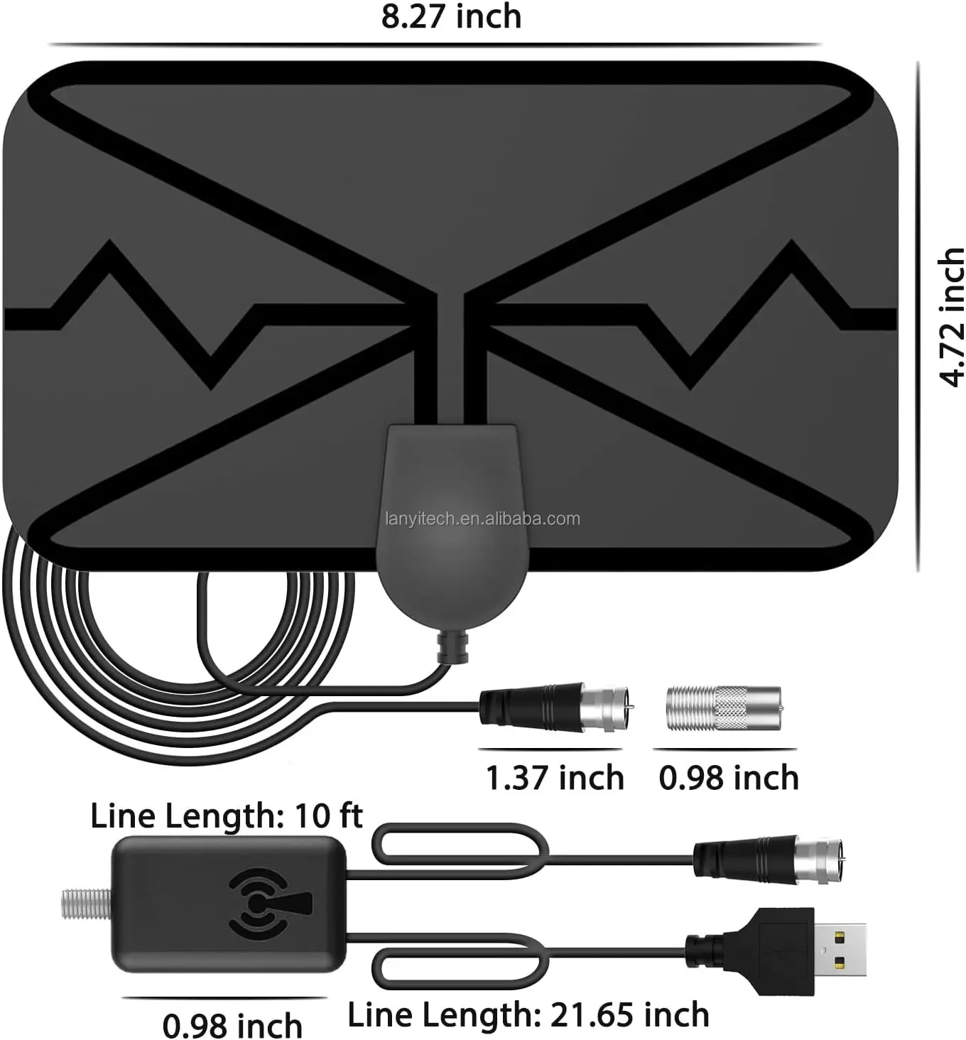 Smart TV 360 Signal Reception Switch Amplifier Signal Booster Enhanced 2023 Portable 4k HD Digital TV Antenna