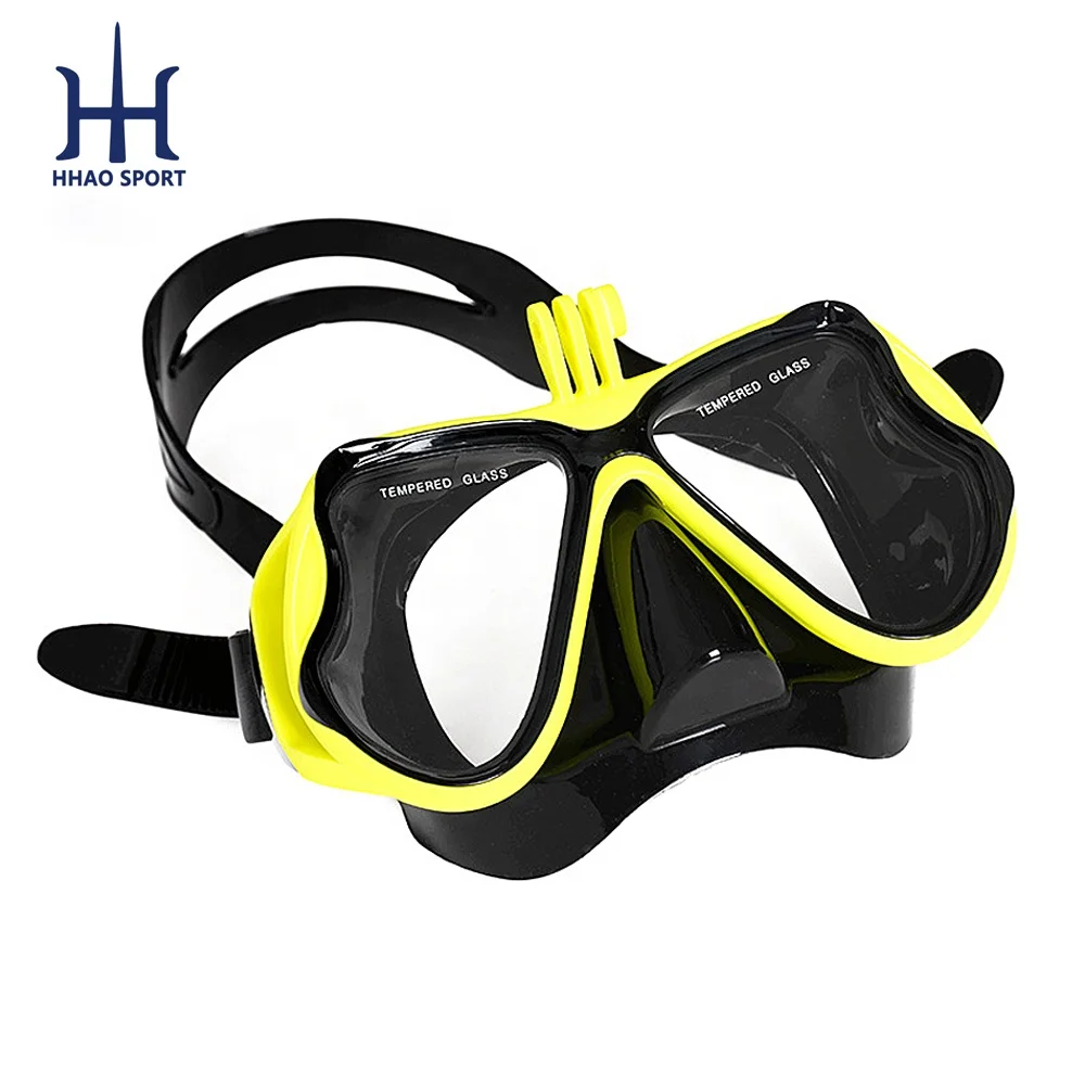 Anti-leak Tempered Glass Sea Snorkeling Diving Equipment Mask With Camera Mount