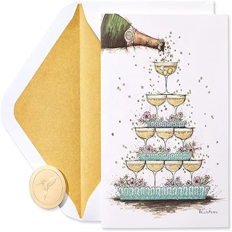Fullsun Low MOQ High quality Luxury Custom Foil Logo Embossed For  Wedding Card