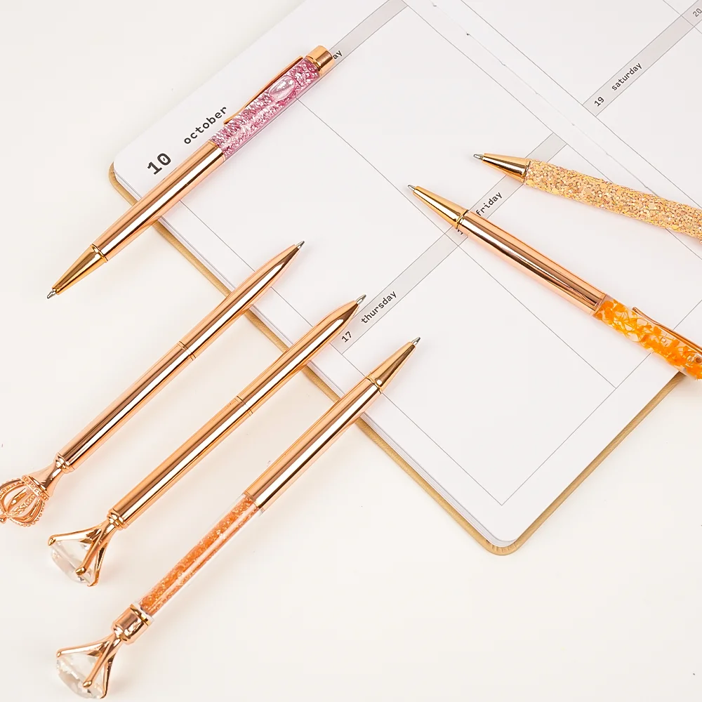 Economical metallic promotional Crystal ball pen Luxury Roller Ball Pens Customized Logo Metal Gift Pen