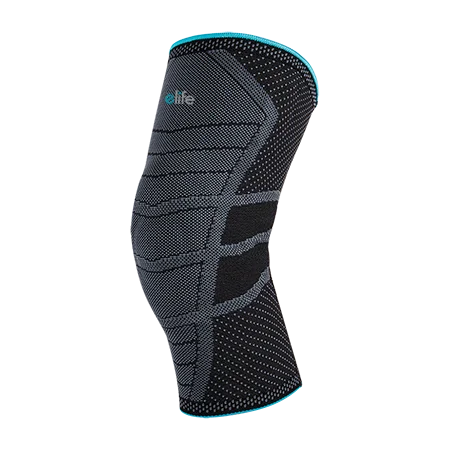 E-Life E-KN450 knitting knee joint protection pads arthritis brace breathable leg knee sleeve support with silicone