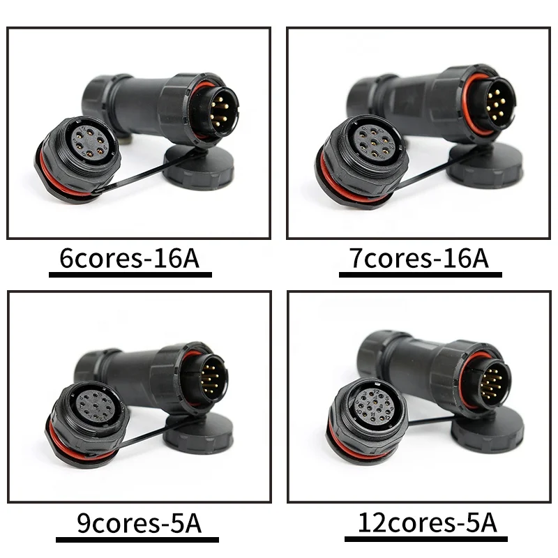 Waterproof Aviation Connectors 2/3/4/5/6/7/9/12pins SP21 IP68 Waterproof Docking Aviation plug connector