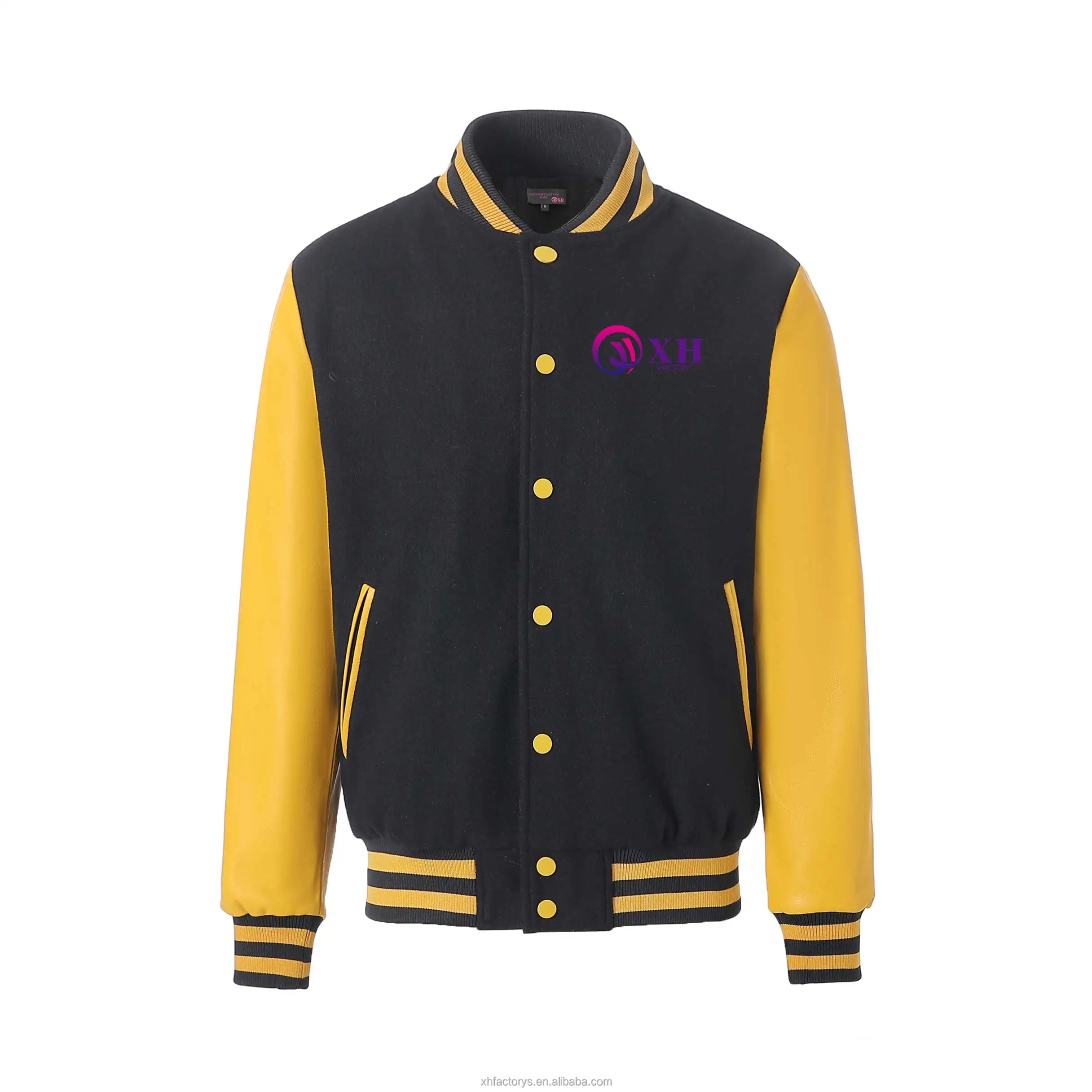 Wholesale Custom latest designs Long Sleeve Baseball college Jacket Men Plain Blank college Letterman Jackets