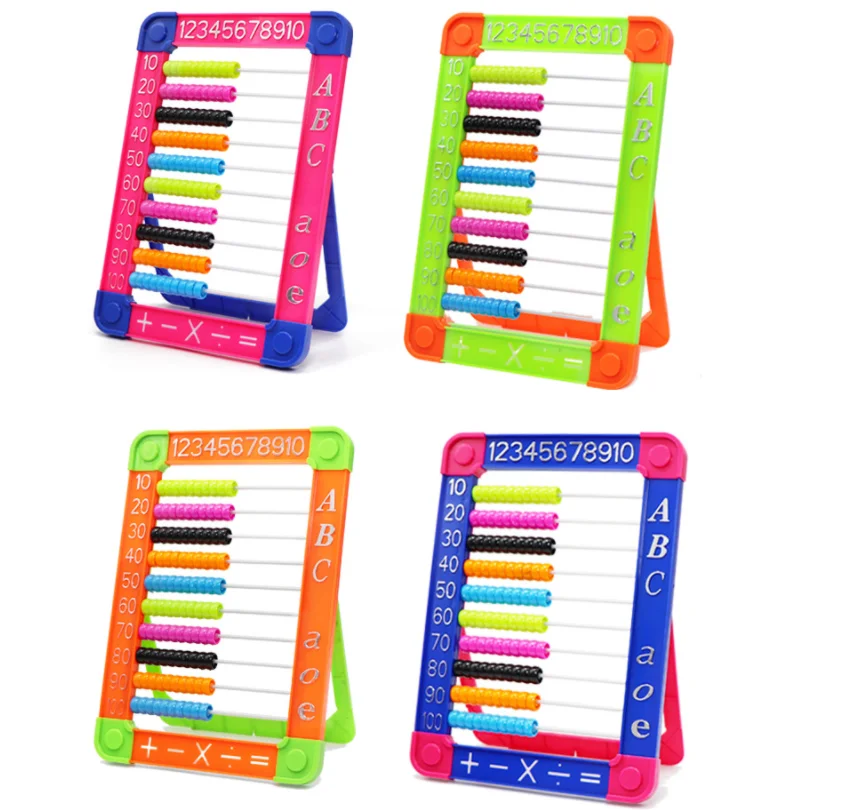 Children early learning baby beads math counting plastic abacus display math toy classic educational counting toys for kids