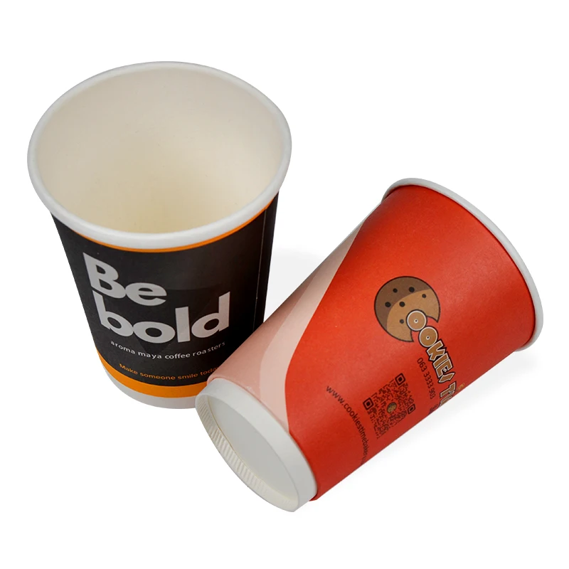 High quality biodegradable double wall paper coffee cup with custom logo