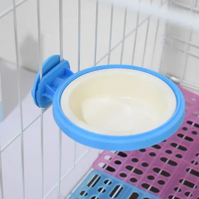 Custom Cage Hanging Eco friendly Dog Eating Bowl Pet Feeding Plate Cat Water Feeder Bowl