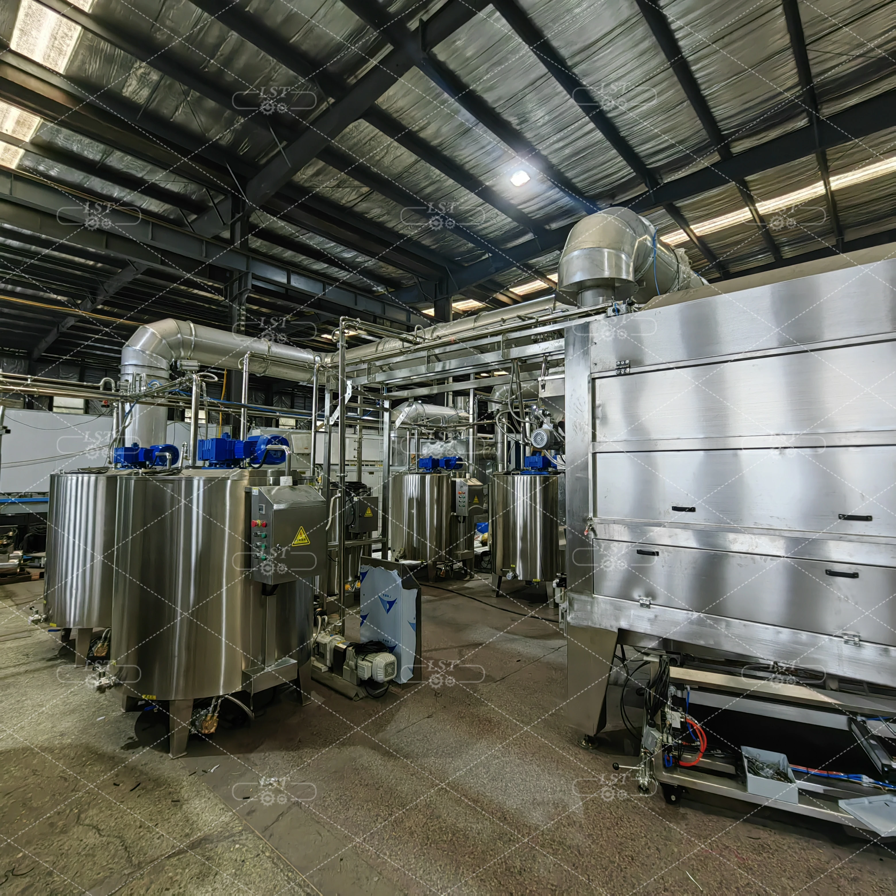 LST fully automatically 500L 1000L sugar coating drum with automatically cleaning system