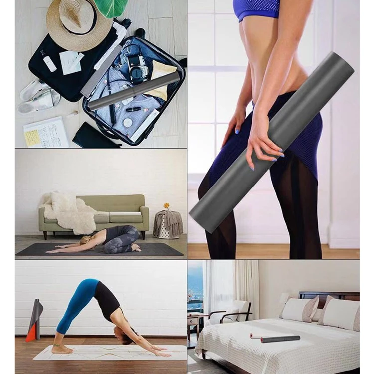 Luxury double layer polyurethane pu rubber beige yoga mat