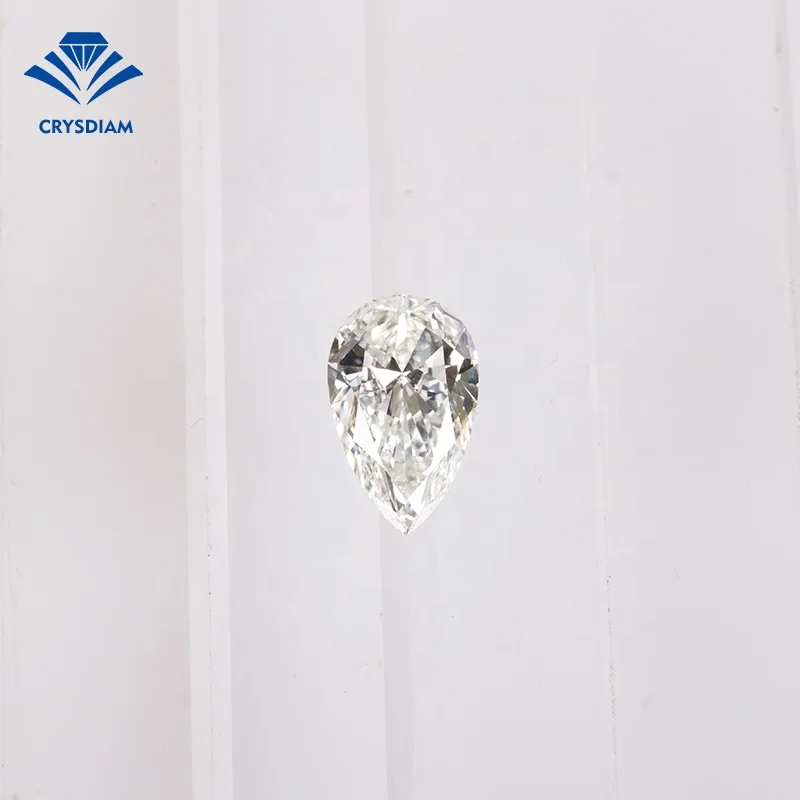 NINGBO CRYSDIAM Pear Cut 1.11CT F VS1 diamond lab grown cvd diamond pear shape diamond