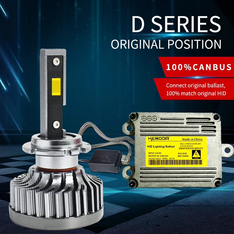 Conpex Universal D1S D2S 100W Super bright Aluminum Housing Csp Chip Auto Led Headlight Bulb Waterproof IP68 Led Headlamp