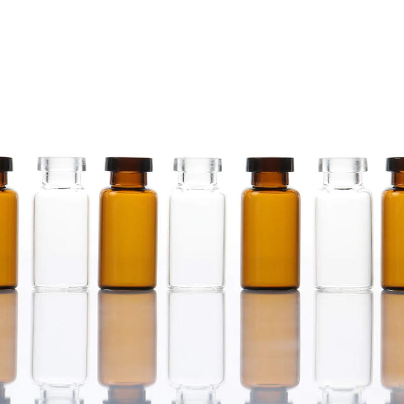 Amber transparent Glass penicillin Pharmaceutical Glass Vial with Rubber Stopper