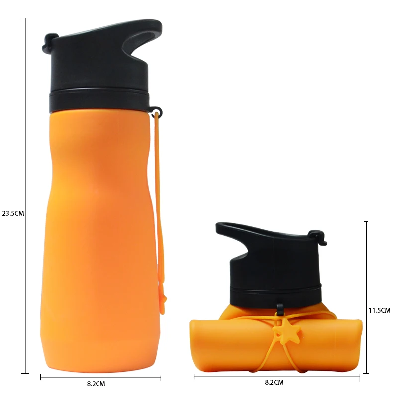 Curl Folding Bottle Portable Travel essentials Large capacity Collapsible Silicone Water Bottle