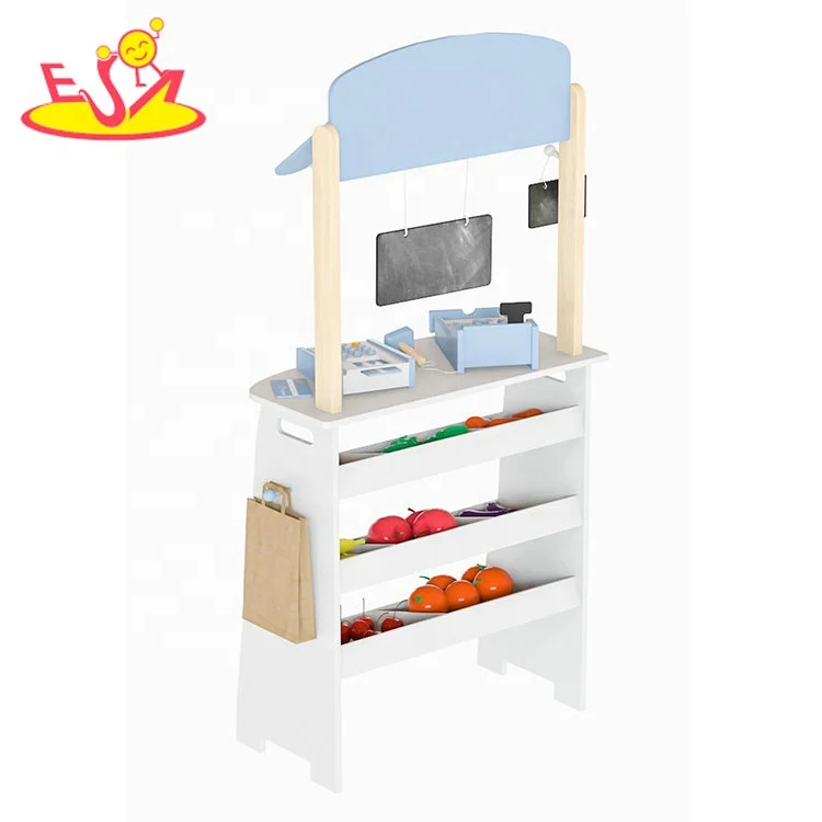 New Design Shopping Game Pretend Play Wooden Supermarket Toys For Kids W10A199