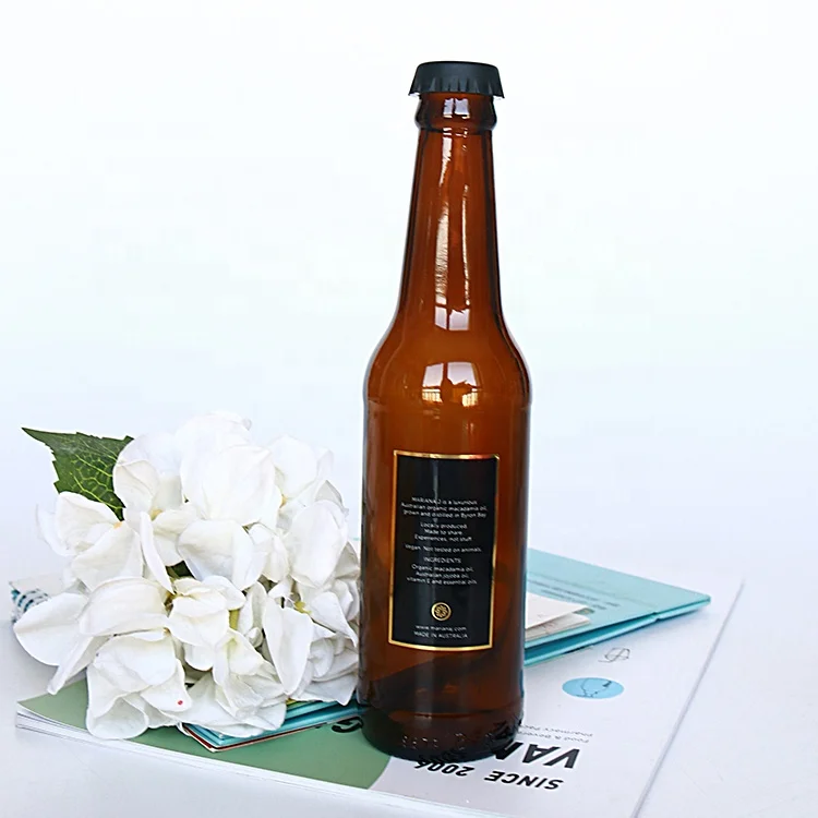  Заводская поставка домашнее пивоваренное оборудование Kombucha 330 мл бутылка для пива из янтарного стекла с крышкой