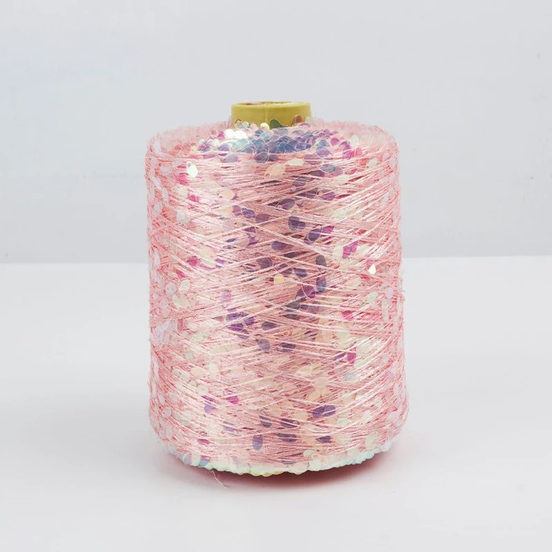 Acrylic Mohair Sequin Yarn Transparent Colorful Sequin Soft Yarn For DIY Hand Crochet Knit Blanket