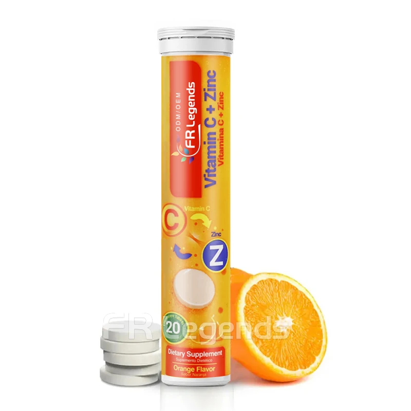 OEM Wholesale Vitamin C & Zinc Tablets Strengthen Immune System Vitamin C Effervescent Tablets