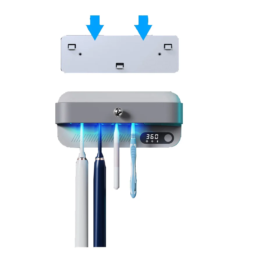 Factory Wholesale UV Toothbrush Sterilizer Holder with Drying Function Double use Case for Razor and Toothbrush OEM