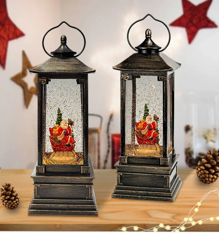 Battery Operated Christmas Decor Sleigh Claus Christmas Lights Decoration  LED Santa