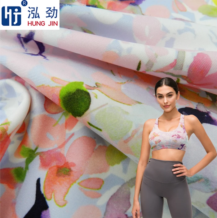 Hot sale 4 way stretch nylon polyester girls fitness swimwear fabric swimwear women sexy bikini