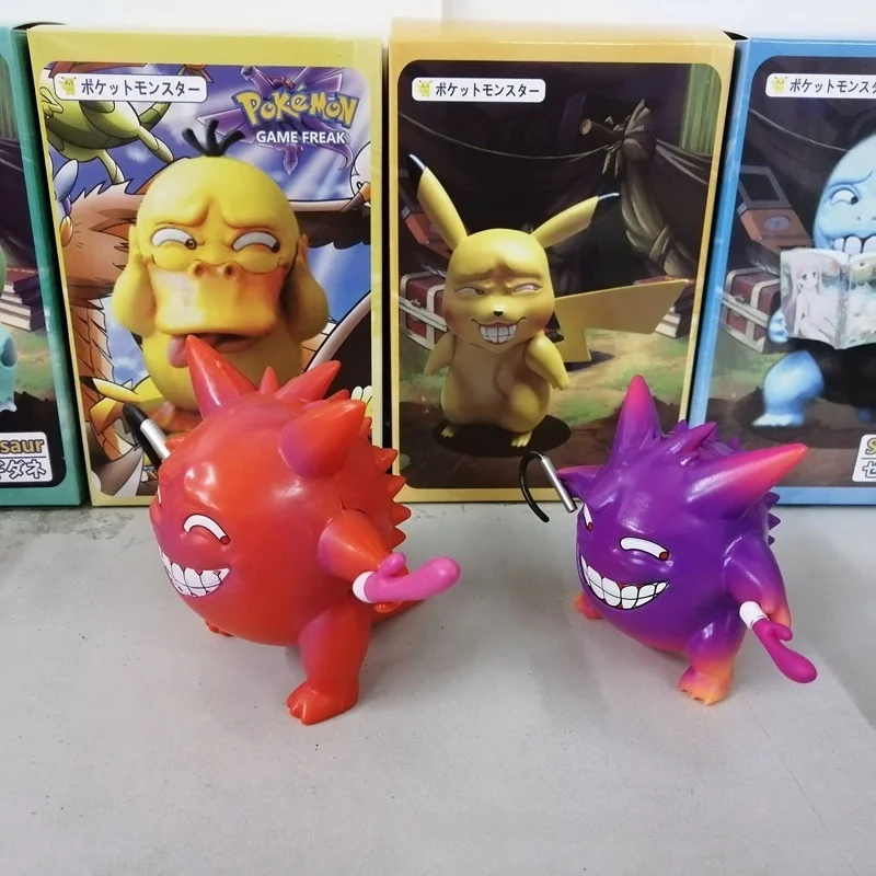 6pcs/set Pokemones Squirtle Psyduck Bulbasaur Charmander Anime Action Figure Collection Model Toys PVC Figurine Doll Gift