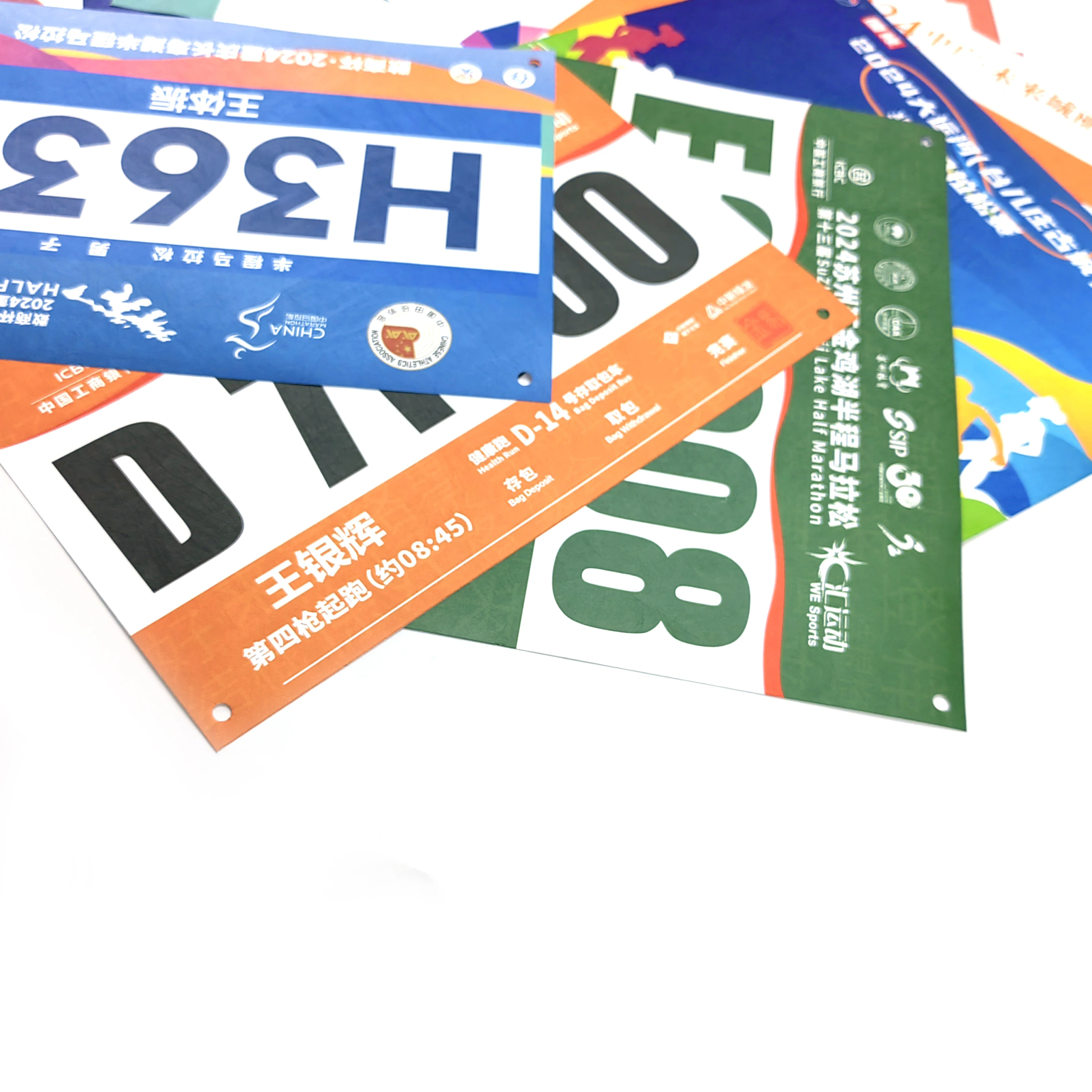 Hot New Customized Running Bibs Full Color Printing Tyvek Paper Running Numbers Waterproof Paper Running Bibs for Marathons