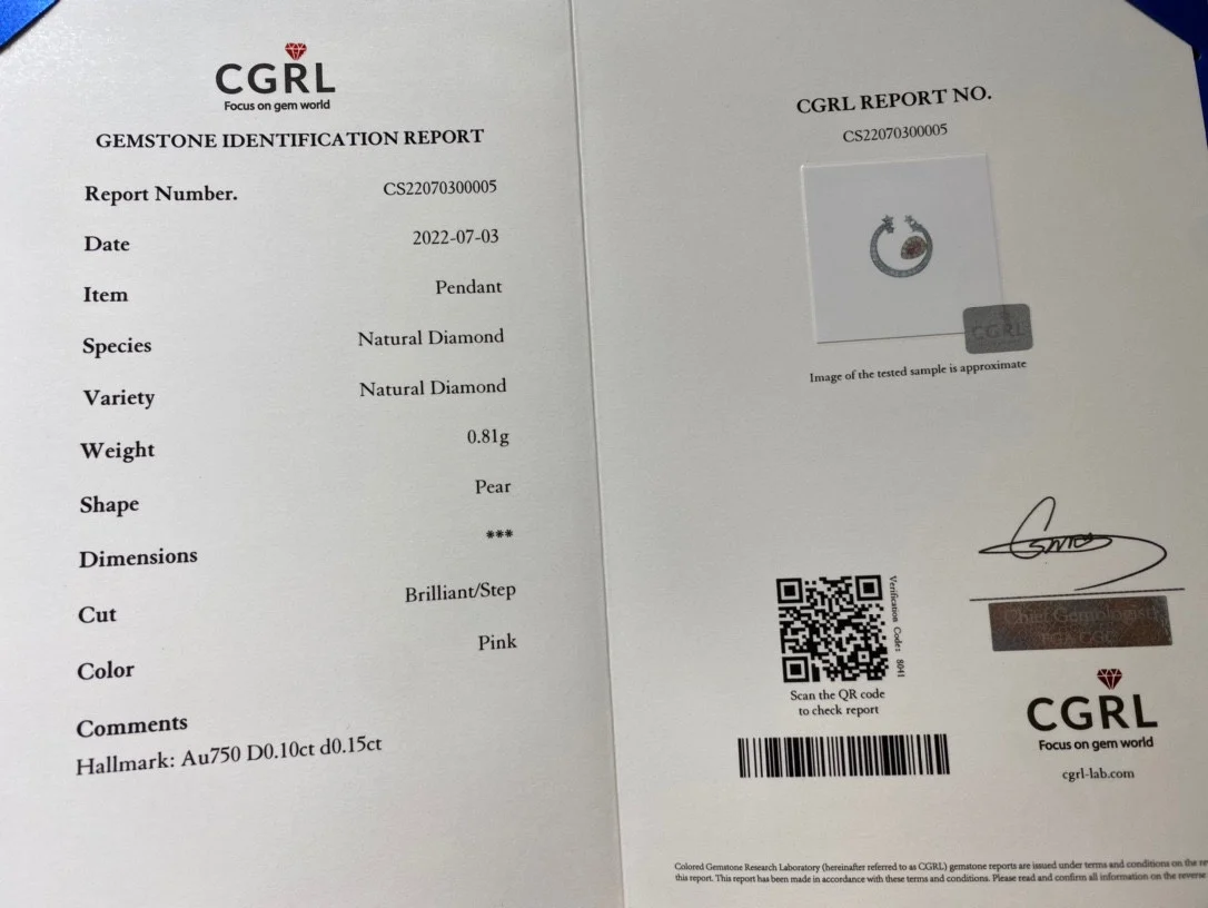 Customized Star Moon Design Series Chain Drop shaped Pink Diamond Main Stone 0.1 Carat 18k Thick Gold Diamond Set Necklace