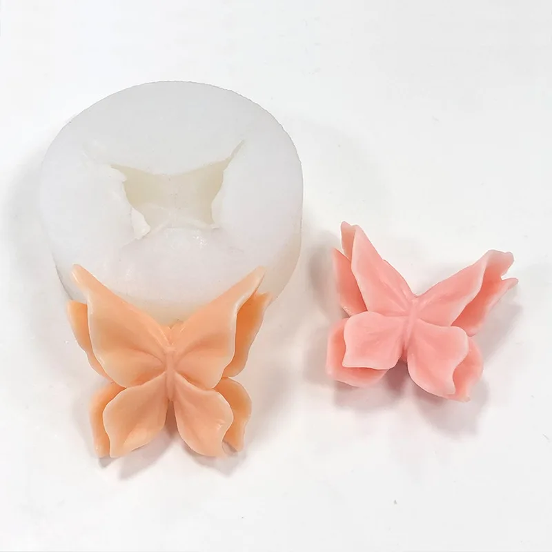 DM968 Double Winged Butterfly Epoxy Resin Molds 3D Butterfly Aromatherapy Candle Plaster Silicone Mold For Home Decoration