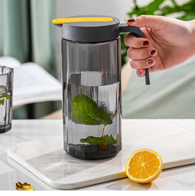 Houseware Colorful Glass Drinkware 1000ML Jugs With 4pcs 200ML Water Cup Pitcher Set With Gift Box