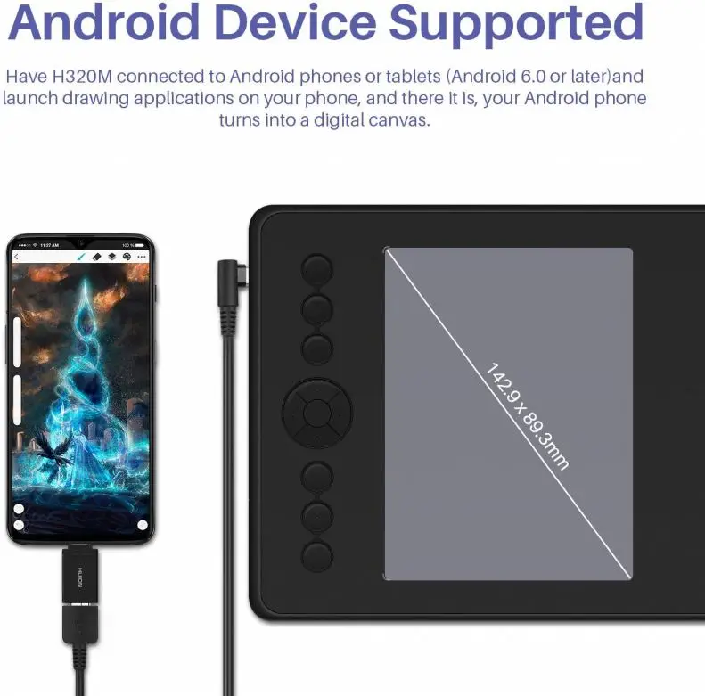 CE FCC ROHS Сертифицированный Huion H320m технология электронной бумаги графический планшет