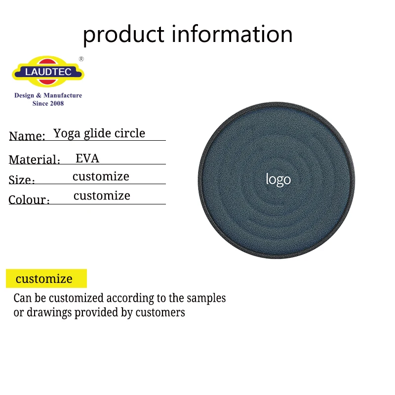 Laudtec Open Mold Custom Logo Workout Training Gym Equipments Exercise Yoga Fitness Core Sliding Gliding Discs