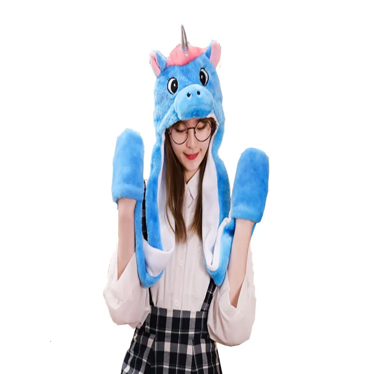 AIMINYZ Cute Hat Animal Autumn And Winter Veeny Polar Bear Panda Stitch Unicorn Tianma Adult Children Party Cosplay Cap Warm Hat