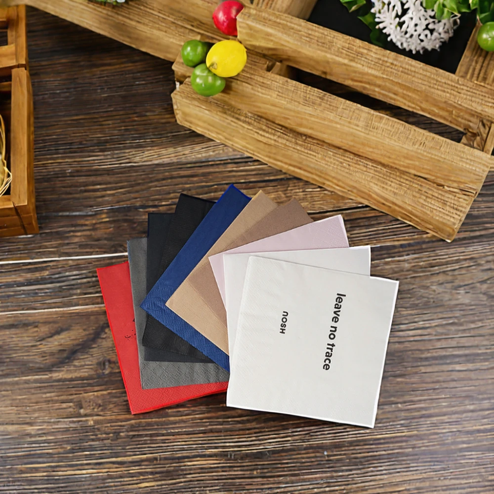 Wholesale Solid Color Paper Napkins Decoupage Printed Beverage Party Tissue Napkins Decoration Serviettes Or Custom Napkins