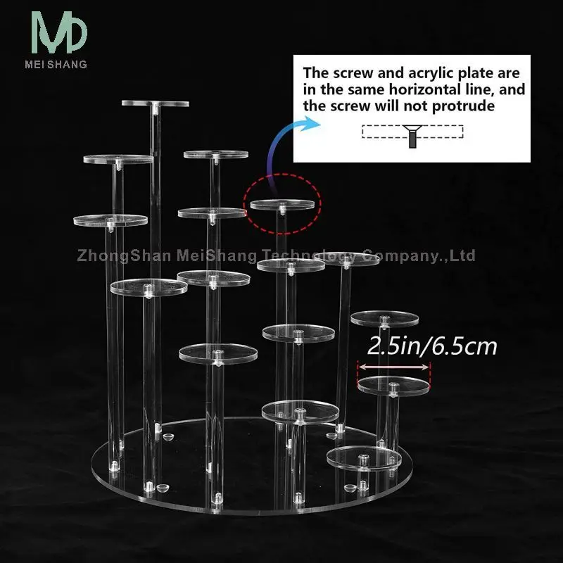 Factory 4 Tier Acrylic Cupcake Stand, Premium Cupcake Holder, Acrylic Cupcake Tower Display Cady Bar Party Decor Display