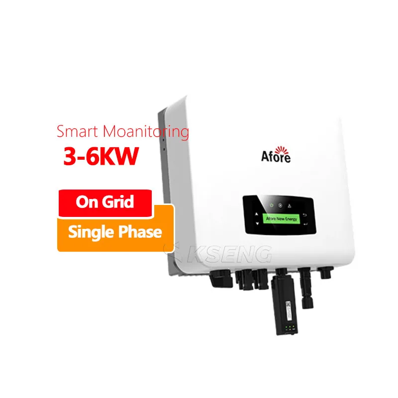 Wholesale Price Solar On Grid Inverter 5kw Afore 6kw Single Phase Grid Tie Solar Inverter With Two MPPT