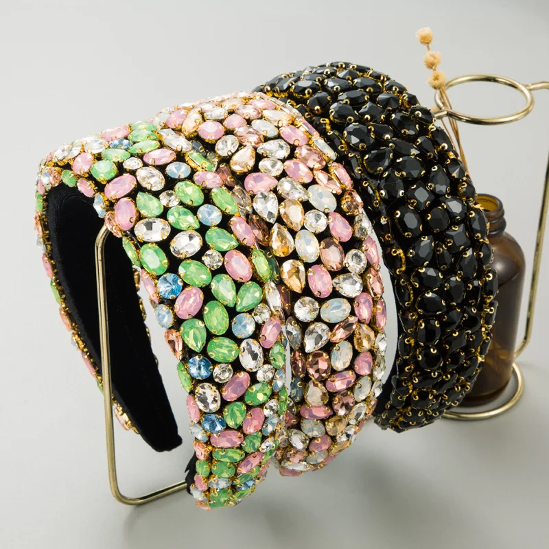 Korean Style Baroque Style Retro Hair Accessory Wide Brim and High Crown Temperament Gorgeous Party Hair Accessories