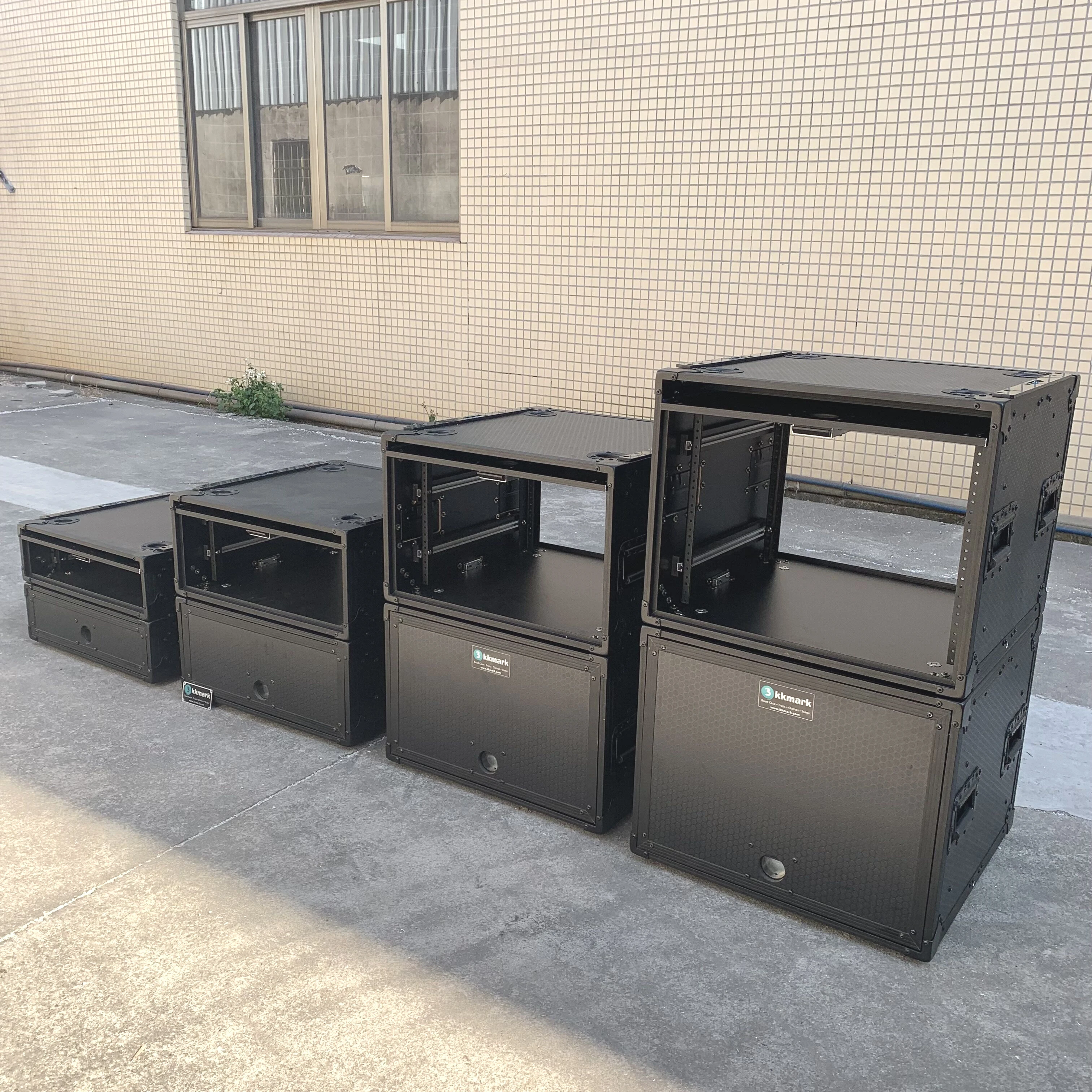 Kkmark 3 Cases Package Multi-Stacking Modular Truck Pack Half Trunk Utility Storage ATA Flight Case with Caster Dish and Wheels