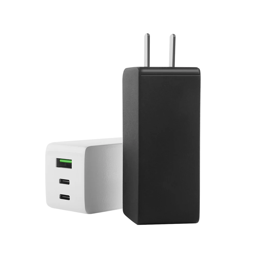 65W 2c1a 3 Port PD GaN High Power Fast Charging Type-C QC3.0 Wall Travel Charger PD3.0 USB-C Power Adapter for Phone Laptop