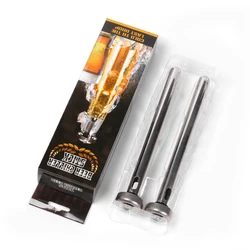 Amazon #1 Seller Beer Chiller Cooler Stick, 2 Pack LFGB Approval Stainless Steel Chilling Sticks Gifts for Men and Women