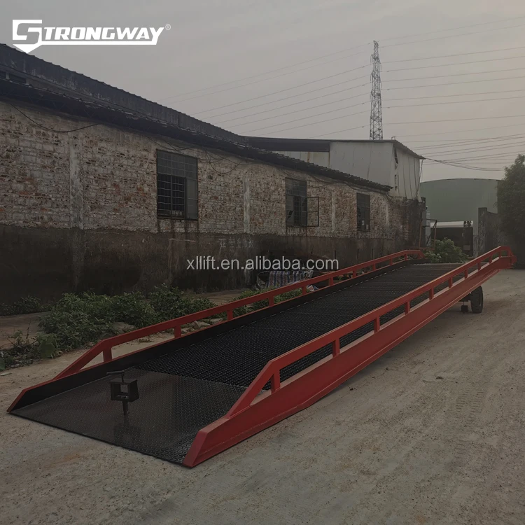 Factory strongway 6tons unloading yard ramp high strong mobile loading ramps hydraulic loading ramps for trucks
