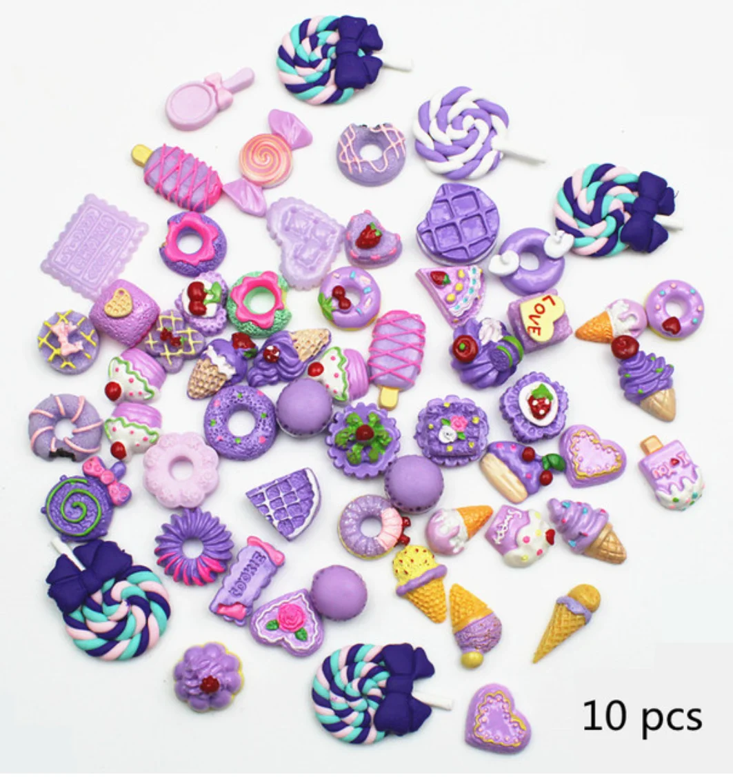 10/30/50/100 Pcs Candy Material Kit 3D Resin Flat Cabochons Embellishment Apple Diy Wedding Hairpin accessories Scrapbook Craft