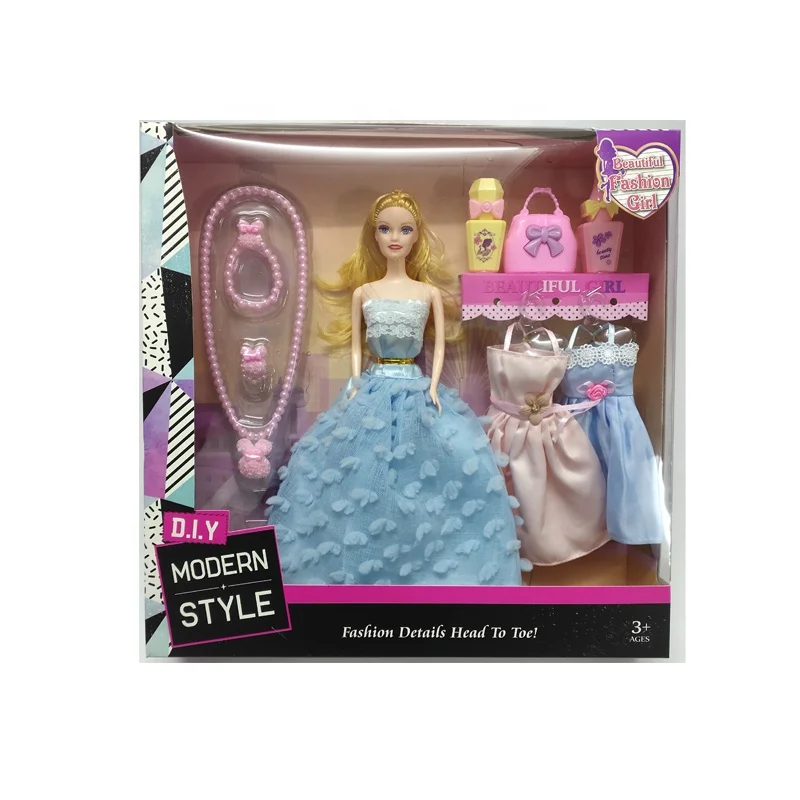 Wholesale Fashion BJD 11 Inches Barbiess Dolls Dollhouse Make Up Dress Outfits Furniture Diy Game For Girl Doll Toy