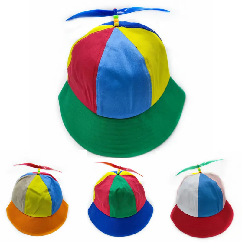 Funny Rainbow Bucket Hat For Kids Lovely Bamboo Dragonfly Baseball Cap Adult Children Outdoor Sun Fisherman hat