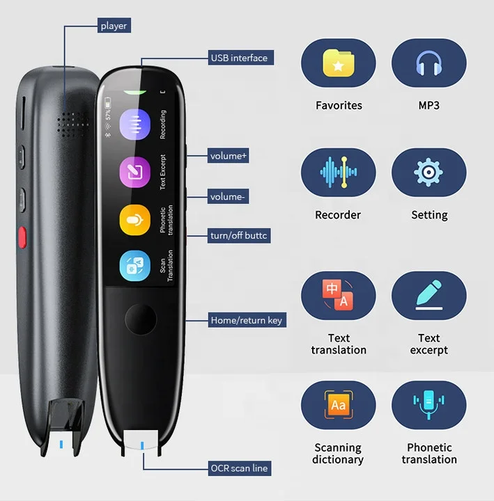 Best Quality Metal Smart Translator Vormor X3 Intelligent Real-time 112 Languages Translation Device Digital Read Scanning Pen