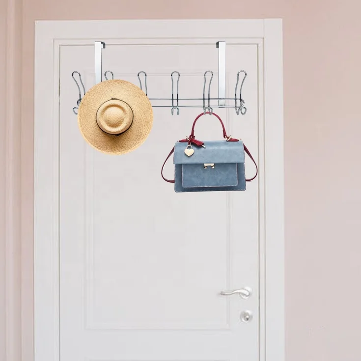 Home Organizer Over The door Hook 12 Door stop Hook Rack Decorative Metal over the door hook hanger For Clothes Coat Rack