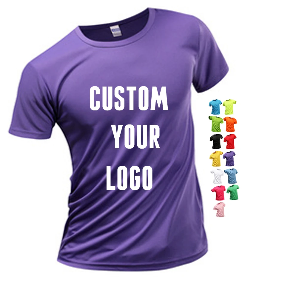 Tee Shirt Polyester quick dry fit tShirt Custom Sublimation Heat Transfer logo t-shirt with logo custom logo printed