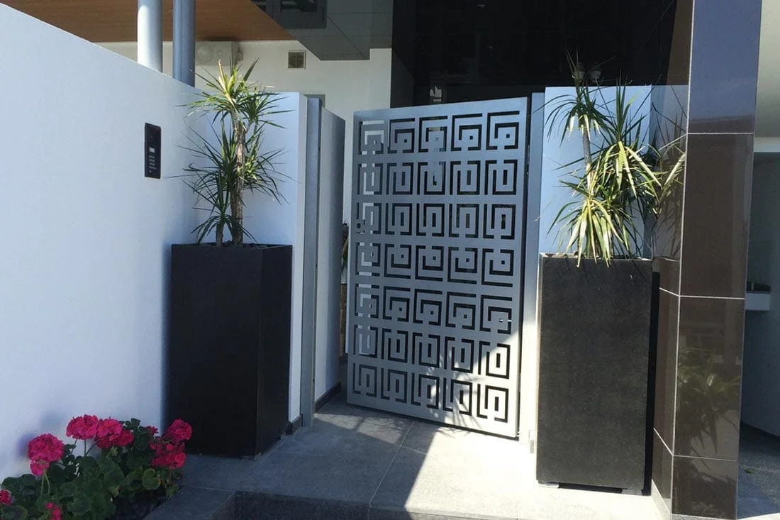 Folding aluminum single exterior price villa entrance house main gate door designs electric high quality wrought iron gate