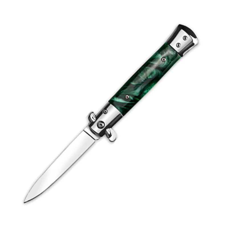 Factory best seller survival knives ABS handle folding pocket knife outdoor hunting titanium knife in gift box