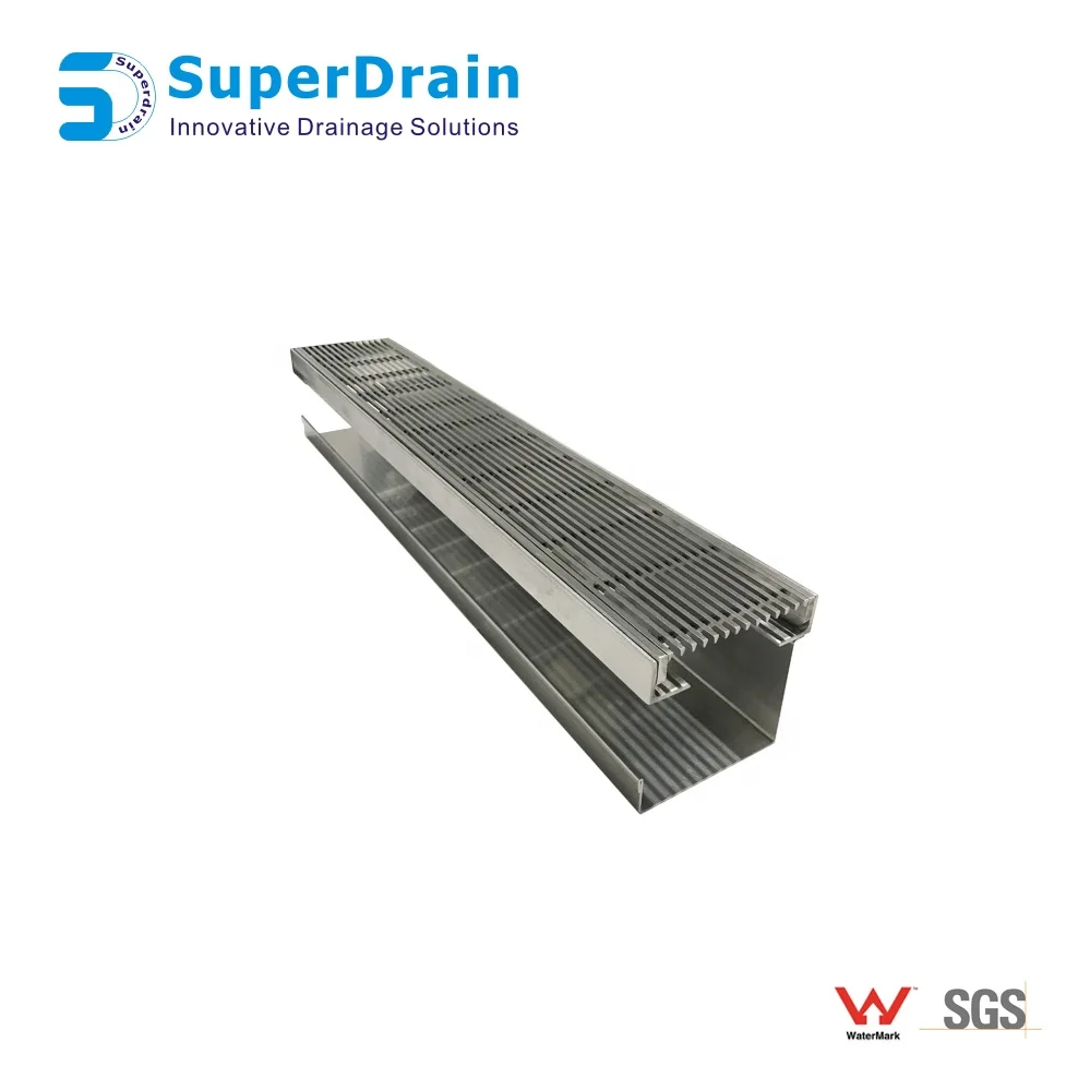 Aluminum sliding door and window drainage channel and grate for balcony